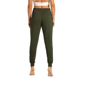 Pantalon décontracté taille haute pour femme, coupe droite, jambe large, avec cordon de serrage, couleur unie, 100 % coton, tendance, collection hiver 2026 - Product Image 2
