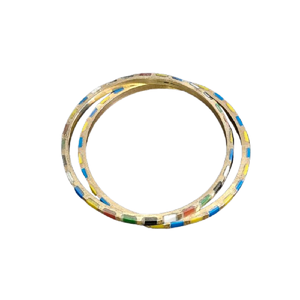 Bracelets minimalistes empilables en laiton doré poli ultra-brillant, durables, faits à la main, de forme irrégulière, technique émaillée - Product Image 5