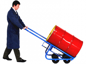 Heavy Duty 4-Wheel <b>Drum</b> Truck for 30 and 55 Gallon Steel, <b>Plastic</b> and Fiber <b>Drums</b>, 1000 lb Manual Handling Cart - Product Image 4