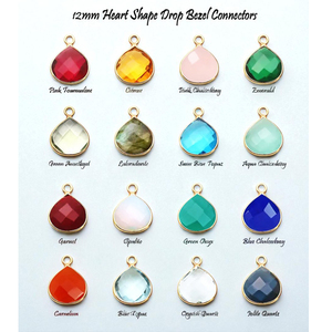 12 MM Birthstone Heart Shape Faceted Swiss <b>Blue</b> <b>Topaz</b> Gemstone Bezel Charms Pendant Making - Product Image 3