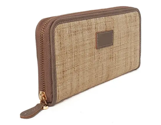 Eco-friendly and Stylish Jute Cotton Blended Wallets with 5 Cards Slots and Secured Zipped Compartment for Men and Women