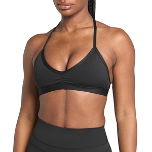 Women's Plus Size <b>Strappy</b> Sports Bra Cage Back Scoop Neck Spaghetti Strap Wire Free Yoga Wear Crop <b>Top</b> Open Back Front Gym - Product Image 1