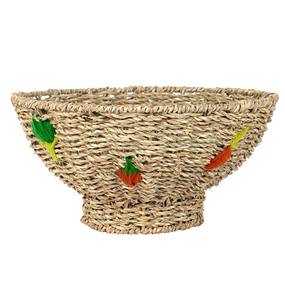 Tazón de mesa de algas marinas tejidas de inspiración vintage para mesa de comedor, decoración del hogar y exhibición de aperitivos para fiestas - Product Image 1