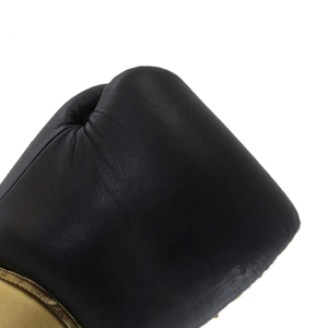Gants de boxe professionnels en cuir à lacets noirs pour adultes, équipement d'entraînement d'arts martiaux - Product Image 1