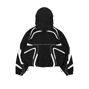 Ensembles de survêtements légers en nylon personnalisés pour hommes : coupe-vent imperméables à fermeture éclair, joggers et sweats à capuche – Vente en gros - Product Image 5