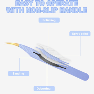 Vente flash - Pinces à cils professionnelles Kaamir Instruments en acier inoxydable, haute précision, anti-magnétiques, poignée confortable, 10 mm - Product Image 3