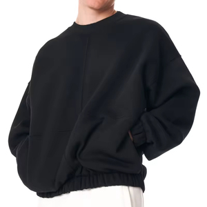 Sweat à col rond vintage surdimensionné pour hommes | Pull Streetwear brodé avec logo personnalisé sur ZOHAN CREATIONS - Product Image 5