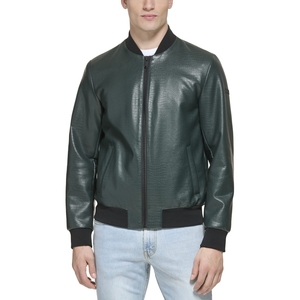 Chaqueta Bomber de Piel de Oveja con Cuello Alto para Hombre, Diseño a Prueba de Viento de Primera Calidad con Logotipo Frontal - Product Image 1