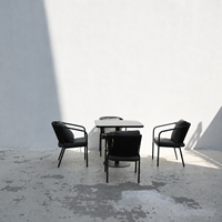 Chaise de salle à manger d'extérieur en aluminium de qualité commerciale, fauteuil en corde résistant aux UV pour hôtel, restaurant, complexe hôtelier