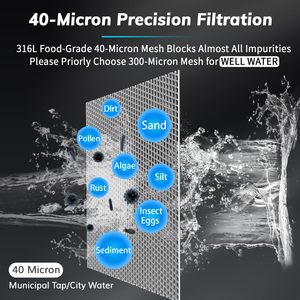 Filtro <span class=keywords><strong>de</strong></span> Sedimentos <span class=keywords><strong>de</strong></span> Sifón <span class=keywords><strong>de</strong></span> Doble Cara Premium, 50 Micras, Reutilizable, Prefiltro <span class=keywords><strong>de</strong></span> Retrolavado Manual para <span class=keywords><strong>Agua</strong></span> Residencial <span class=keywords><strong>de</strong></span> Toda la Casa - Product Image 3