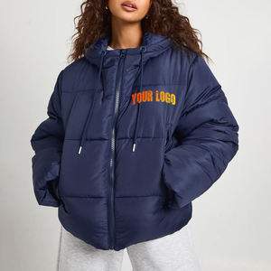 Vestes matelassées pour femmes, style décontracté, nouveau modèle, avec logo brodé, tissu respirant, rembourrage en coton, design à capuche - Product Image 1