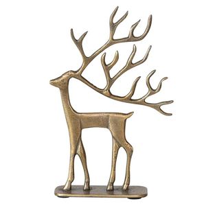 Figurine de renne vintage en finition cuivre, organisateur de table avec cornes, support et sculpture animale, artisanat métallique décoratif pour hall d'hôtel - Product Image 1