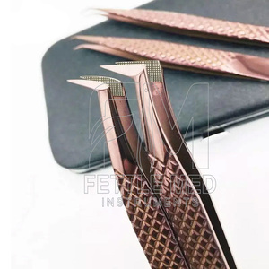 Pinzas Profesionales de Acero Inoxidable para Cejas con Punta de Fibra, Punta Serrada de 10 mm, Antiestáticas, Duraderas, Antimagnéticas, de Precisión para Pestañas - Product Image 5