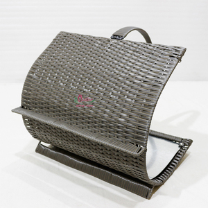 Panier à bûches en osier de jacinthe d'eau de jonc de mer fait à la main de haute qualité, stockage naturel pour la maison et le bureau - Product Image 5