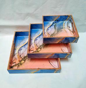 MDF Wooden Enamel Coated Design Serving Tray Hotels & Restaurant Kitchenware Table Tray High Quality - Product Image 5