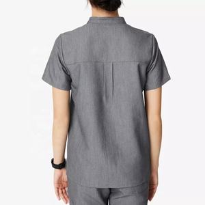 Tops belleza túnica Scrubs uniformes para mujeres médico enfermera ropa suave elástico manga corta azul todos los colores uniformes de Hospital - Product Image 6