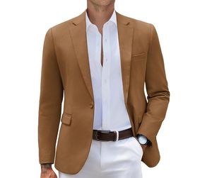 Traje de Tweed para hombre Blazer Smart Casual Business Tuxedo hombres trajes para boda con pantalones Slim Fit Street chaqueta de invierno marrón - Product Image 5