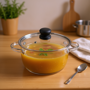 Ollas para Sopa y Caldo de Vidrio Metalsomma de 18 cm con Tapa Transparente Cromada 420 - Product Image 3