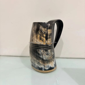 Cuerno para Beber Vikingo Natural Pulido de Búfalo, Taza de Cerveza Hecha a Mano Ecológica, Estilo Náutico, Calidad Premium de la India en Venta - Product Image 1