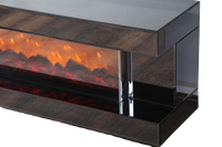 Table basse moderne de luxe dorée avec connexion Bluetooth, cheminée électronique en bois et miroir, meuble de salon en MDF