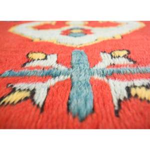 Alfombras de Lana Anudadas a Mano Nuray, Diseño Rectangular con Medallón Rojo Naranja y Patrones Abstractos para el Hogar, para Sala de Estar y Dormitorio, 9x12, Pae-1220 - Product Image 3