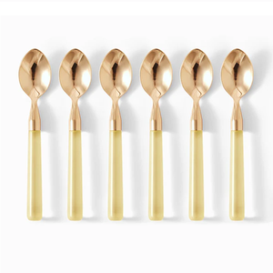 Cuillères élégantes en laiton/acier inoxydable avec poignée en acrylique Taille personnalisable pour servir lors de fêtes - Product Image 1