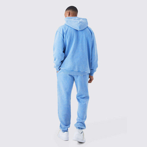 Survêtement à capuche décontracté pour homme en molleton 100% coton, coupe régulière, hiver, grande taille, uni, léger, écologique - Product Image 2