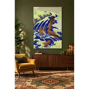 Fida Hokusai Yoshitsune Lavaant son cheval dans la cascade Impression sur toile - Product Image 4