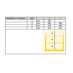 asecos Armadio per Materiali Pericolosi Ignifugo G 1201, 3 Ripiani, Porte A Battente, Giallo - Product Image 4
