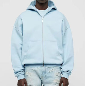 Sweats à capuche à fermeture éclair vierges lourds Sweat à capuche brodé personnalisé en molleton de coton de haute qualité Zip up basics coton mélangé - Product Image 3