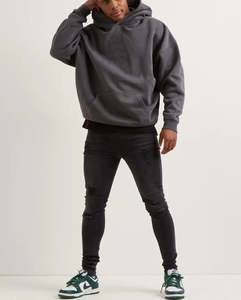 เสื้อฮู้ดดี้ผู้ชายทรงโอเวอร์ไซส์แบบมีซิป พิมพ์ลายวินเทจคุณภาพสูง ล้างสีแล้ว พร้อมโลโก้สั่งทำพิเศษ - Product Image 3