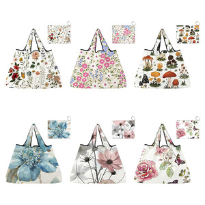 Sac de courses pliable en tissu Oxford 2026, imprimé multicolore, écologique, portable, avec longue poignée - Product Image 1