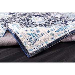 พรมวินเทจลายดอกไม้สีน้ำเงินกรมท่า รุ่น 7652 ชุดเรโทรสุดหรู - Product Image 4