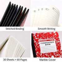 Cuaderno de composición personalizado con impresión de mármol, cuaderno cosido con renglones anchos y logotipo personalizado