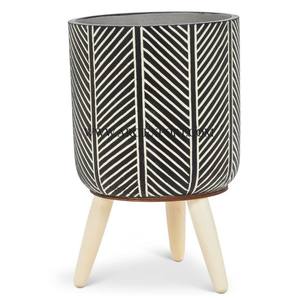 Hermosa textura, de 2 niveles maceta de Metal, diseño moderno, elegante exhibición de plantas para interiores y exteriores, macetas y macetas para el hogar - Product Image 3