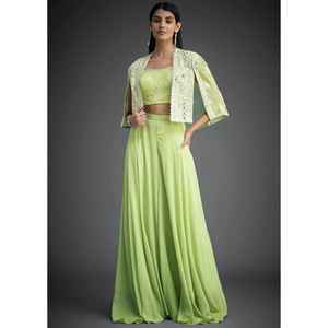 ชุดเสื้อโคติแบบดั้งเดิมสำหรับงานเลี้ยง พร้อมชุดสูทปักลายประดับเลื่อมและกระจกแท้ ผ้าจอร์เจตต์แห้งเร็ว ใส่ได้ทุกฤดู - Product Image 1