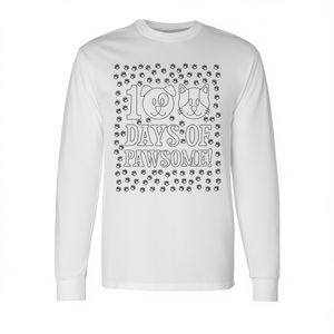 T-shirt à manches longues pour enfants avec motifs d'animaux mignons, idéal pour les activités de coloriage des 100 jours d'école, T-shirts promotionnels adaptés à l'âge des enfants - Product Image 2