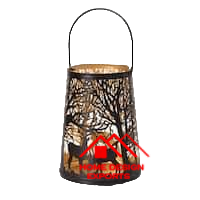 Decorative Metal Candle Holder for Table Decoration & Centerpiece Decor 2024 Latest <b>Reindeer</b> Theme Set of 2 Mini Black Finished - Product Image 6