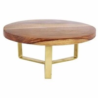 Support à gâteau en bois fait main de haute qualité, écologique, ALLIANCE CRAFT, base large élégante, surface polie, non toxique pour les gâteaux