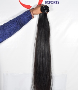 Cutícula sin procesar alineada Indian 100% Natural Raw bundle máquina doble trama onda profunda negro mujeres extensiones de cabello humano - Product Image 3