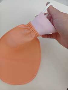 Bolsa de baño turca de seda elástica en la muñeca para piel sensible y normal, bolsa Exfoliante para cara y cuerpo, cepillos de baño, esponjas - Product Image 2