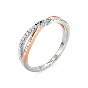 Jeulia Infinity Twist Two-Tone Pave Wedding Band with Oval Zircon - Product Image 2