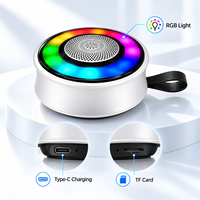 Speaker Bluetooth 5.3 Mini Portabel dengan Lampu RGB TWS Stereo Kartu TF Panggilan Bebas Genggam Tipe C Speaker Nirkabel Isi Ulang