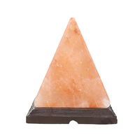 Lámpara Decorativa de Sal del Himalaya con Base de Madera, USB, LED, Hecha a Mano, Ecológica, Relajante, Purificadora de Aire Natural, Cristal de Sal