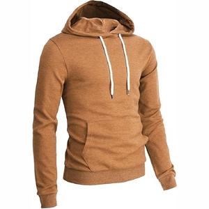 Durable <b>Coffee</b> Brown Hooded Sweatshirt High Quality Cotton Blend Winter Hoodie for Casual Outdoor Wear - Product Image 6