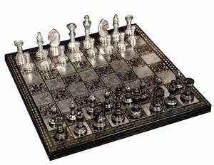 12X12 인치 소장 프리미엄 금속 황동 체스 보드 게임 세트 황동 체스 조각 남자 저장 벨벳 저장 상자