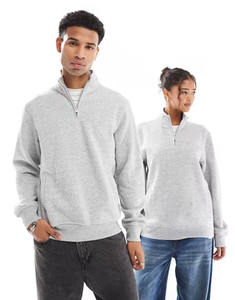 Sudaderas con capucha para hombre 1/4 cremallera unisex Polar fleece pullover cuello falso cuello de gran tamaño 100% algodón cuarto zip up sudaderas con capucha - Product Image 1