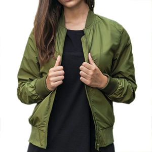 Chaqueta Bomber de Moda para Mujer con Cuello Personalizado, 100% Poliéster Transpirable, Relleno de Algodón Teñido Liso, Crudo Procesado para la Venta - Product Image 4