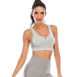 Sujetador deportivo de gimnasio sin costuras de alto soporte talla XS para mujer peso ligero sin mangas secado rápido Fitness logotipo personalizado impresión Simple - Product Image 4