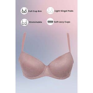 บราแบบมีสายมีลายลูกไม้ผิว - Product Image 6